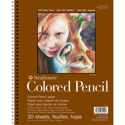 Strathmore 400 Series 9 x 12 Wire Bound Drawing Sketch Pad, 30 Sheets/Pad, 3/Bundle (STTP477903-3)