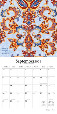 2026 Brush Dance Enlightened Rumi 12" x 12" Monthly Wall Calendar (9798330706518)