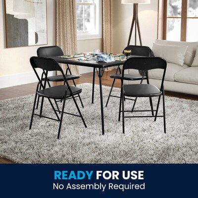 Flash Furniture Madison Folding Table Set, 33.5" x 33.5", Black (JB1)