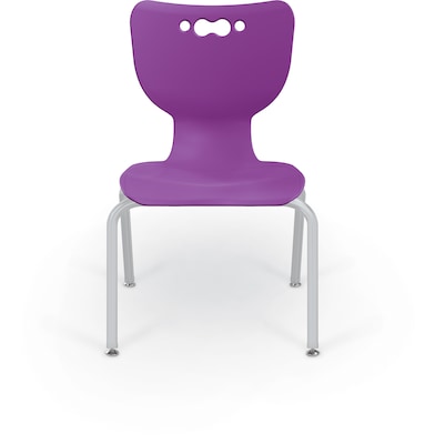 MooreCo 14" Hierarchy Student Chair with 4 Legs, Purple/Platinum Base (703673562560)