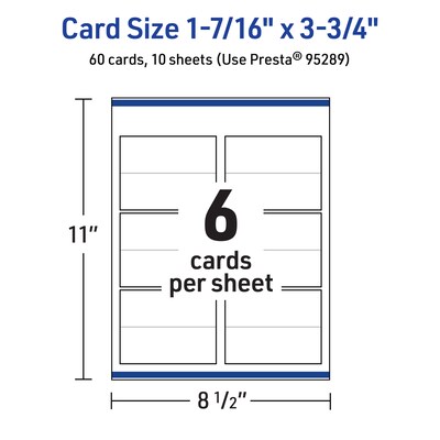 Avery Matte General Use Blank Cards, White, 60/Pack (95289)