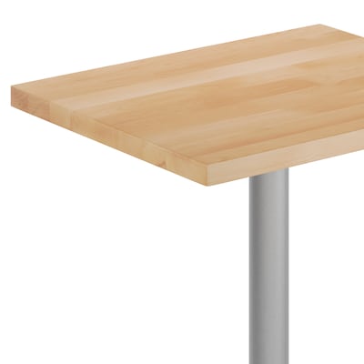 Flash Furniture Bennett Wooden Commercial Indoor Table, 30" x 24", Natural Top/Silver Base (GSF2430NTTR18S)