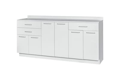 Viva Comfort 36.75"H x 72"W Exam Room Medical Cabinet, 6-Doors, 3-Drawers, Gray (ADIME902-BASE-72-NS-GRY-MK)