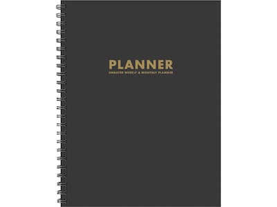 Willow Creek 9 x 11 Weekly & Monthly Planner, Paper Cover, Charcoal Gray (49167)