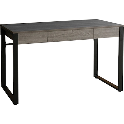 Lorell SOHO 47 W Desk with Center Drawer, Weathered Charcoal Laminate (LLR97618)
