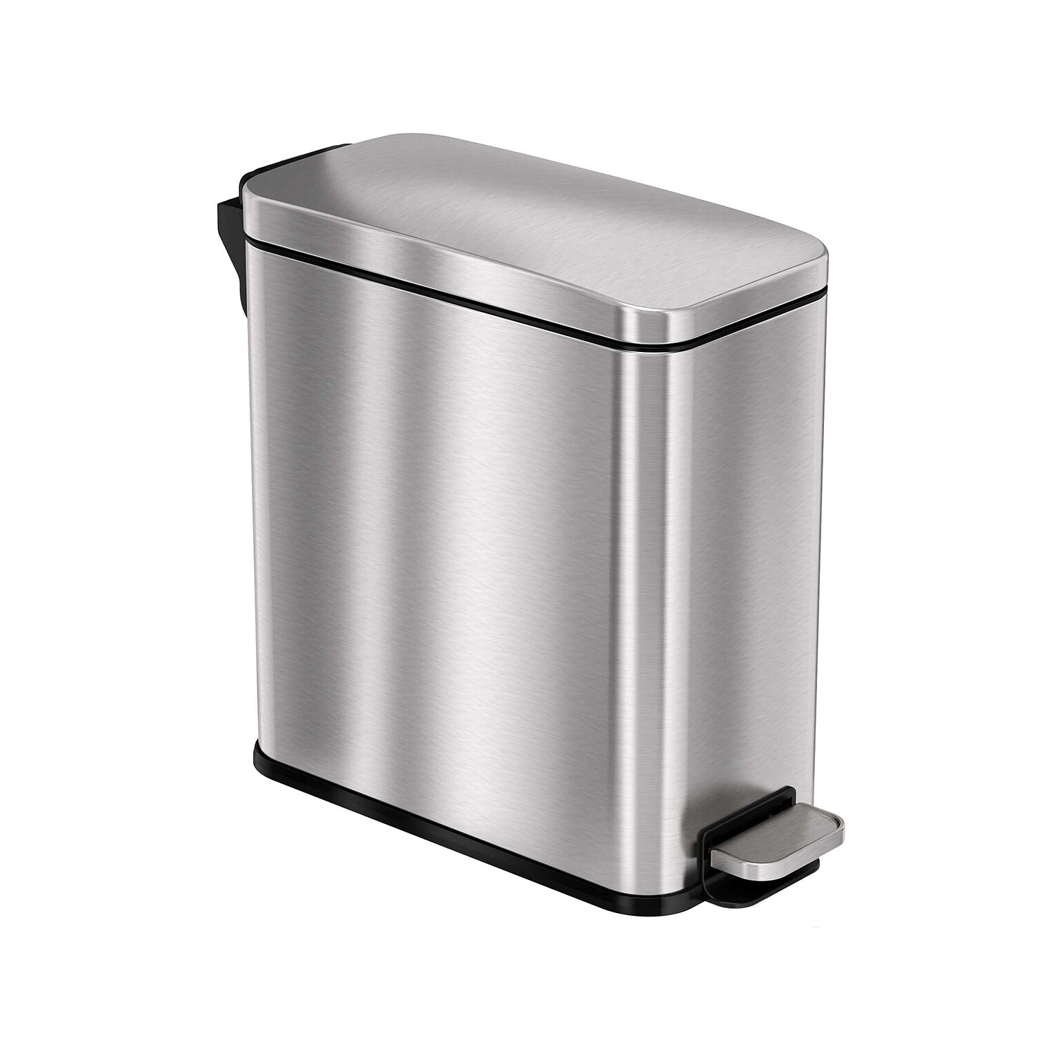 HLS Commercial Stainless Steel Step Trash Can with Hinged Lid, 3-Gallon, Silver (HLSS03RFR)