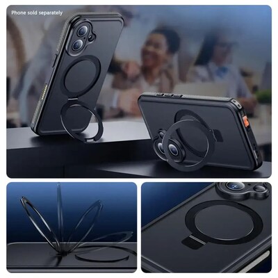 SaharaCase Oasis MagSafe Rugged Case for iPhone 16 Plus, Shock Absorbing, Scorpion Black (CP00666)