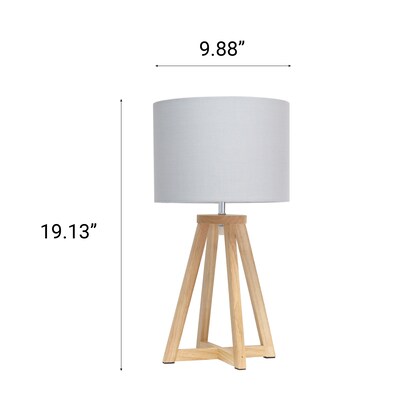 Creekwood Home 19" LED Table Lamp, Natural/Gray (CWT-1001-NY)