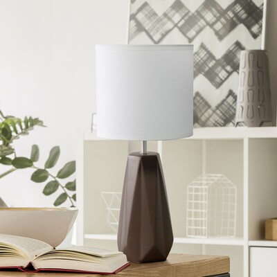 Simple Designs Ceramic Prism Table Lamp, Espresso Brown (LT2082-BWN)