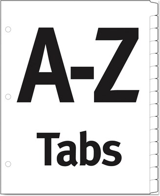 Avery Office Essentials Table 'n Tabs A - Z Tab Paper Dividers, 26 Tabs, Multicolor (11677)