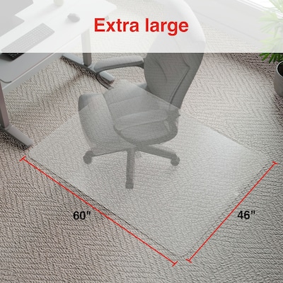 Quill Brand® PlushMat Carpet Chair Mat, 46" x 60'', Crystal Clear (20235-CC)