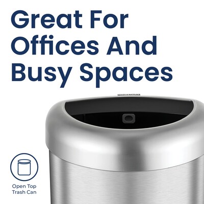 NineStars Stainless Steel Indoor Open Top Trash Can, 21.1 Gallons, XXL Size, Silver (OTT-80-29SL)