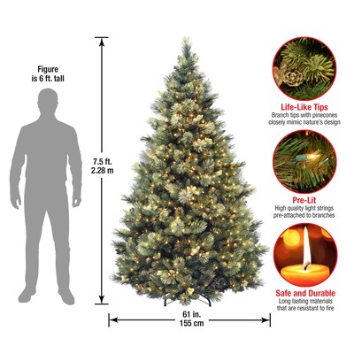 National Tree Company Carolina Pine Artificial Christmas Trees CAP3-346-75