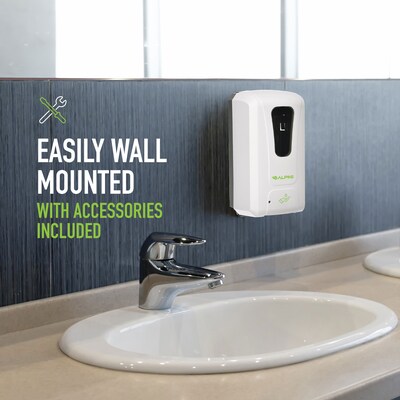Alpine Industries Universal Wall Mounted Automatic Hand Sanitizer Dispenser, White (430-L)