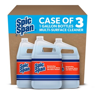 Spic and Span Professional Bulk 3-in-1 Disinfecting Multi Purpose Surface and Glass Cleaner, Fresh Scent, 3/Carton (58773)