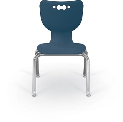 MooreCo 12" Hierarchy Student Chair with 4 Legs, Navy/Chrome Base (703673595339)