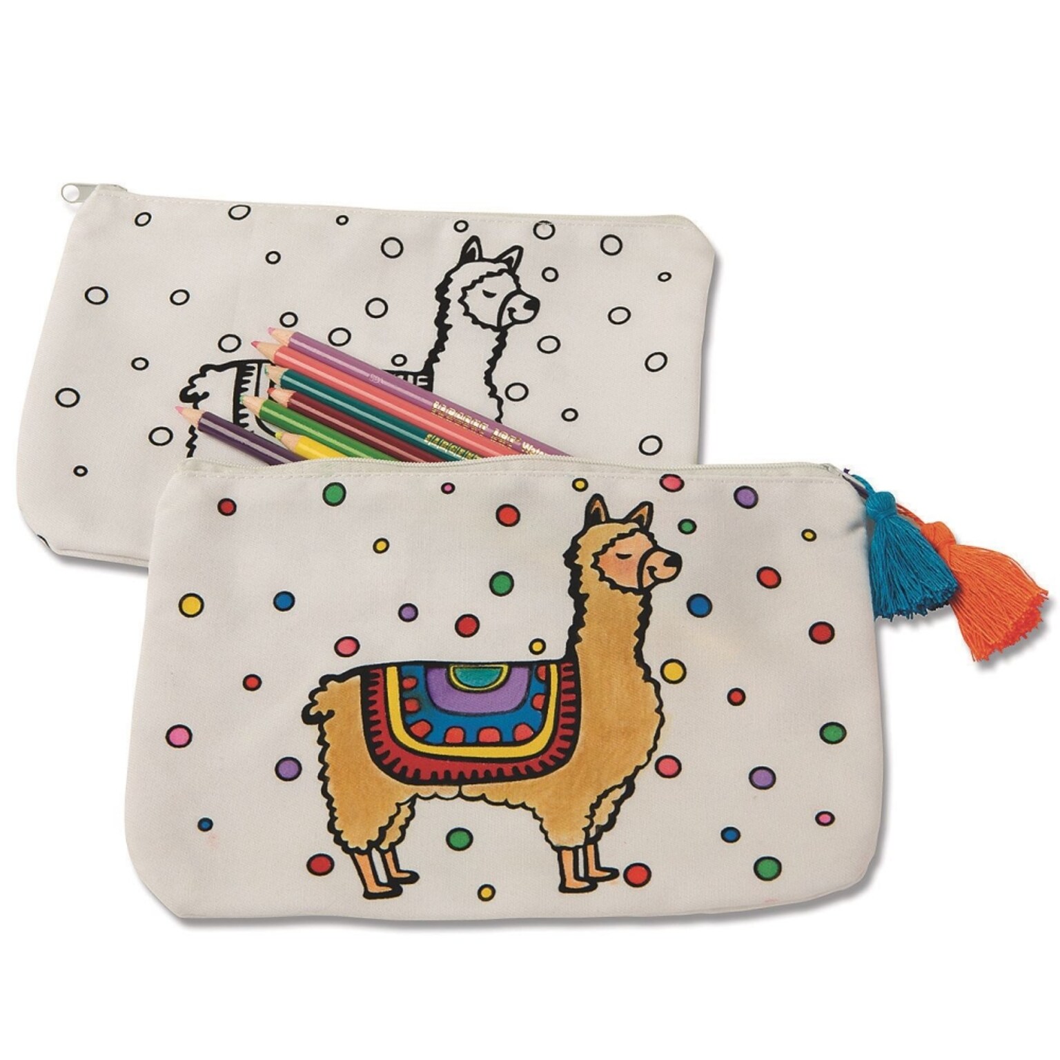 S&S Velvet Art Fabric Llama Pouch, 12/Pack (PS1457)