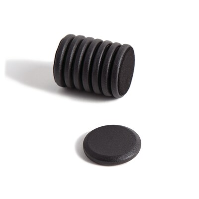 U Brands High Energy Metal Magnets, 1.25 Diameter, Black, 8/Pack (3021U00-12)