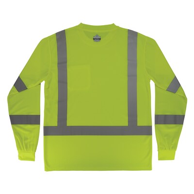 GloWear 8368 High Visibility Long Sleeve T-Shirt, ANSI Type R Class 3, Lime, 4XL (22058)