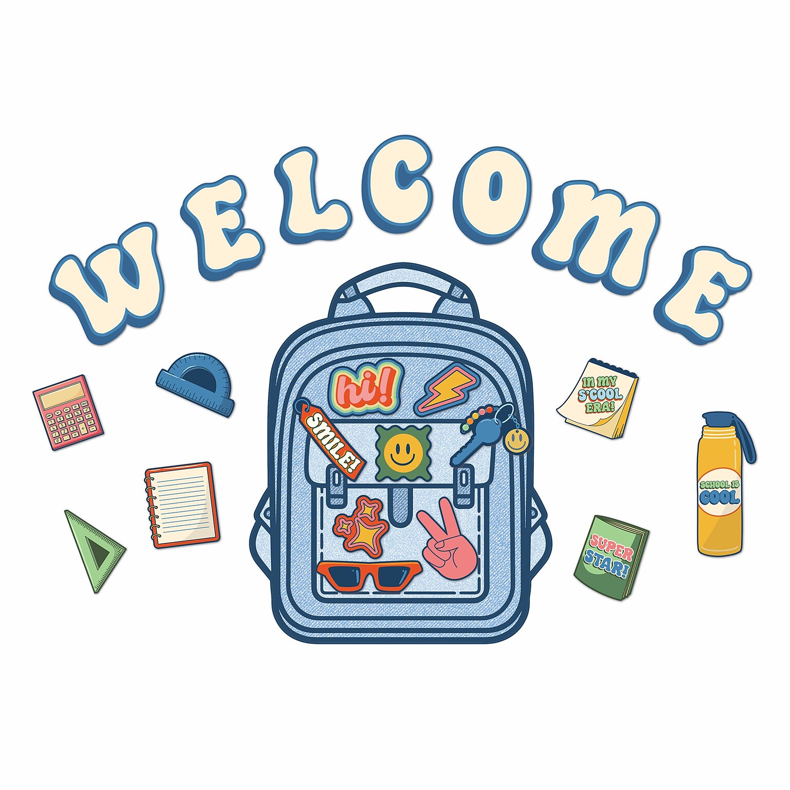 Eureka SCool Era Welcome Bulletin Board Set, 24/Set (EU-847848)