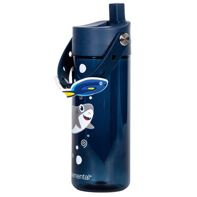 Elemental Splash Charm Plastic Water Bottle, 18 oz., Shark Friends (EMLETR18SF31C)