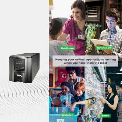 APC Series 750VA UPS with APC SmartConnect, 6-Outlets, Black (SMT750C)