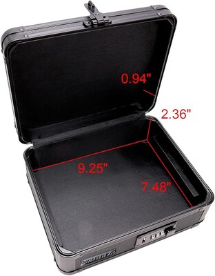 Vaultz Cash Box Stoarge Container w/ Combination Lock, Plastic, Black (VZ00308-CAM)