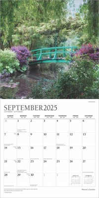 2025 Plato Monet's Garden 12" x 12" Monthly  Wall Calendar (9781975480752)