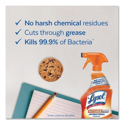 LYSOL® Brand Kitchen Pro Antibacterial Cleaner, Citrus Scent, 22 oz Spray Bottle