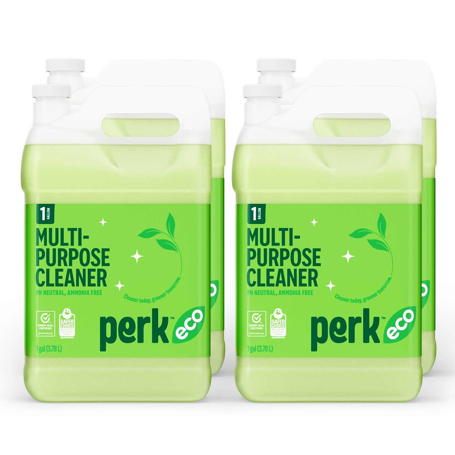 Perk Eco Multi-Purpose Cleaner Refills, Ready To Use, 1 Gallon, 4/Carton (PK641001-ACT)