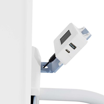 Luxor VitalPower Deluxe Mobile Medical Workstation with Full-Swivel Wheels, White (MCWS004)