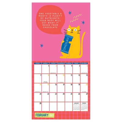 2027 TF Publishing Cats vs Adulting 7" x 7" Monthly Wall Calendar, Multicolored (27-2105)