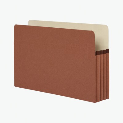 Pendaflex 30% Recycled Reinforced File Pocket, 3 1/2" Expansion, Legal Size, Brown, 25/Box (1526EOX)