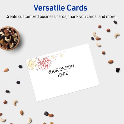 Avery Silver-Holly Sparkles Matte Blank Card, White, 20/Pack (S00-FHJ)