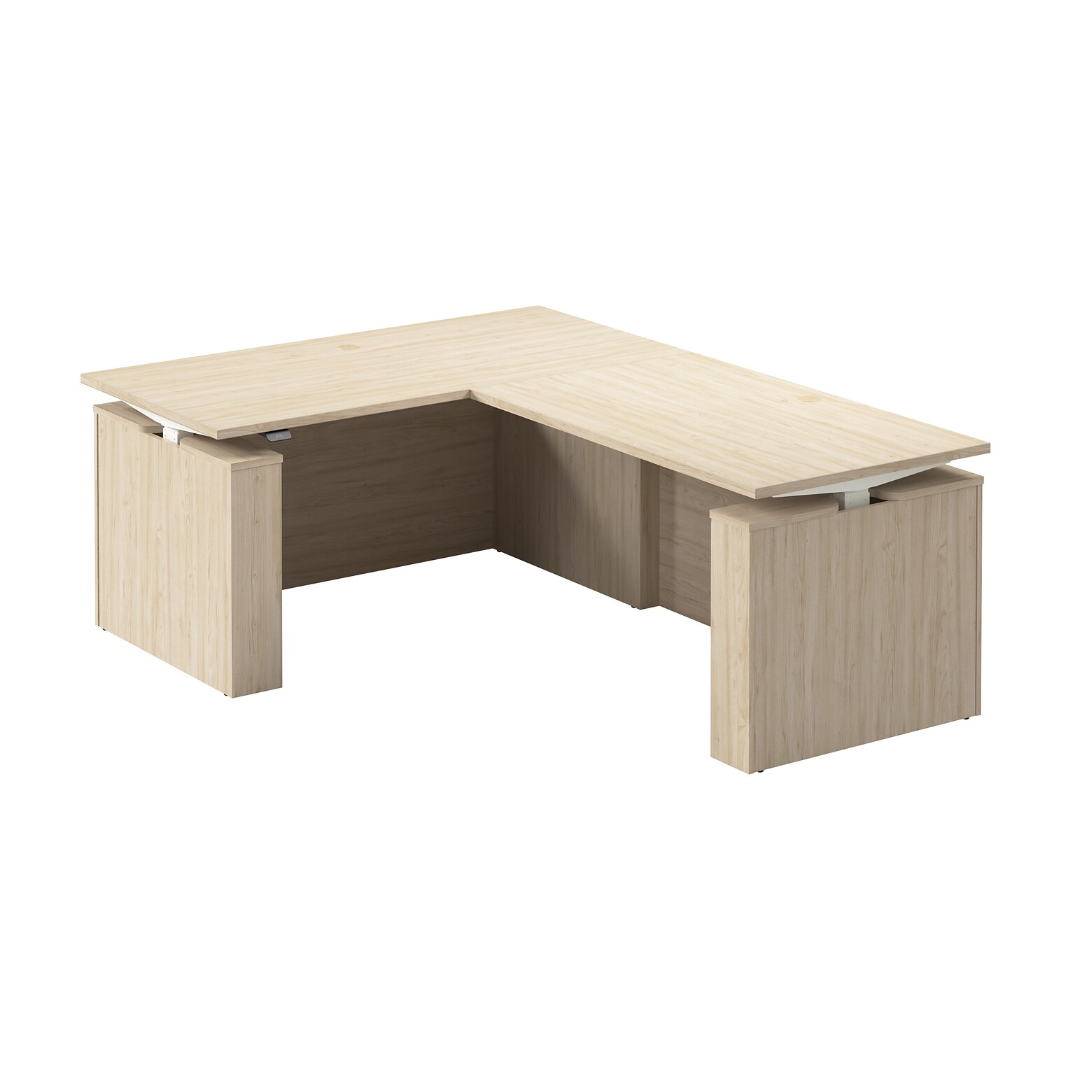 Bush Business Furniture Stratus 60W Electric L-Shaped Adjustable Standing Desk, Natural Elm (SUT013NE)