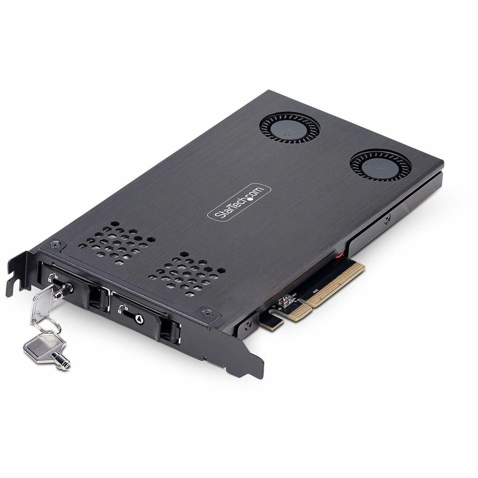 StarTech Dual-Bay M.2 NVMe Metal Hard Drive Mobile Rack, Black (2M2-REMOVABLE-PCIE)