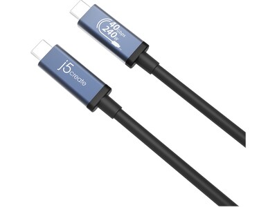 j5create 2.6' USB C to USB C Cable, Male to Male, Black/Space Gray (JUC29L08)