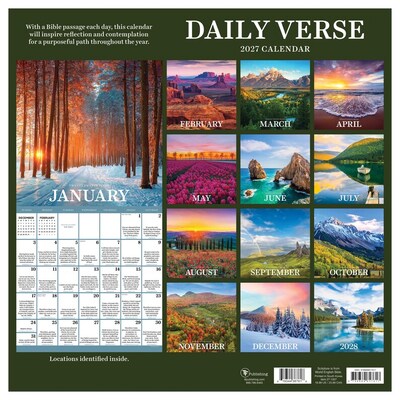 2027 TF Publishing Daily Verse 12" x 12" Monthly Wall Calendar (27-1007)
