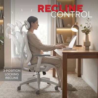 Staples Dexley Ergonomic Mesh Swivel Task Chair, Gray (UN61365)