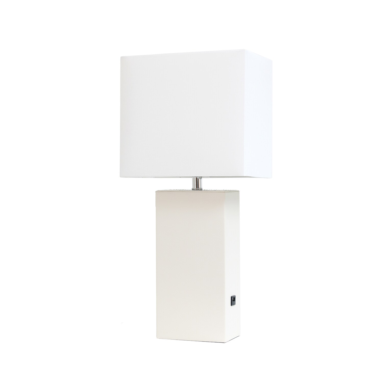 Lalia Home Lexington Table Lamp, White Faux Leather (LHT-3012-WH)