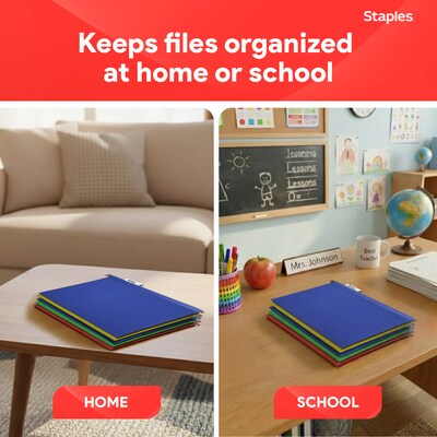 Staples® Hanging File Folder, 5-Tab, Letter Size, Assorted, 20/Box (ST13324/TR13324)