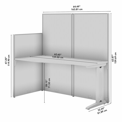 Bush Business Furniture Office in an Hour 63"H x 65"W Cubicle Workstation, Hansen Cherry (WC36492-03K)