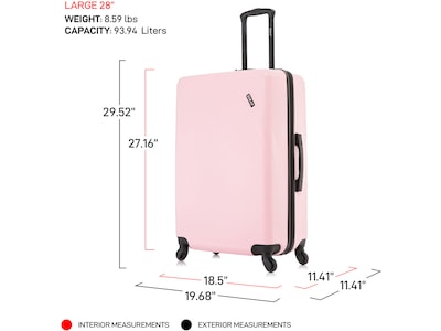 DUKAP DISCOVERY Polycarbonate/ABS Large Suitcase, Pink (DKDIS00L-PNK)
