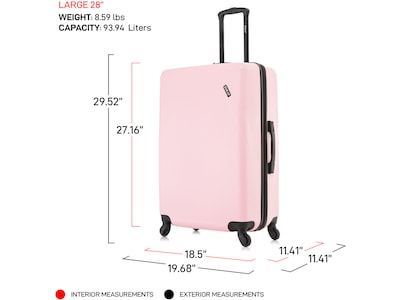 DUKAP Discovery 28" Hardside Suitcase, 4-Wheeled Spinner, TSA Checkpoint Friendly, Pink (DKDIS00L-PNK)