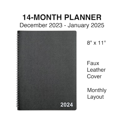 2024 Staples 8 x 11 Monthly Planner, Black (TR52184-24)