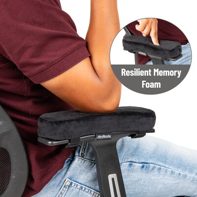 Mind Reader Air-Cloud Memory Foam Armrest Pads, Black (AREST2-BLK)