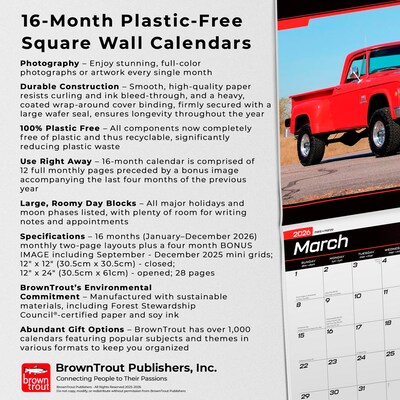 2026 BrownTrout Classic American Pickups 12" x 12" Monthly Wall Calendar (9798330701353)