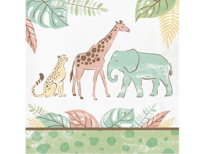 Creative Converting Safari Baby Animal Party Plates and Napkins Kit, Multicolor (DTC9121E2G)