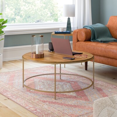 Sauder International Lux 36Dia Round Coffee Table, Sindoori Mango (428214)