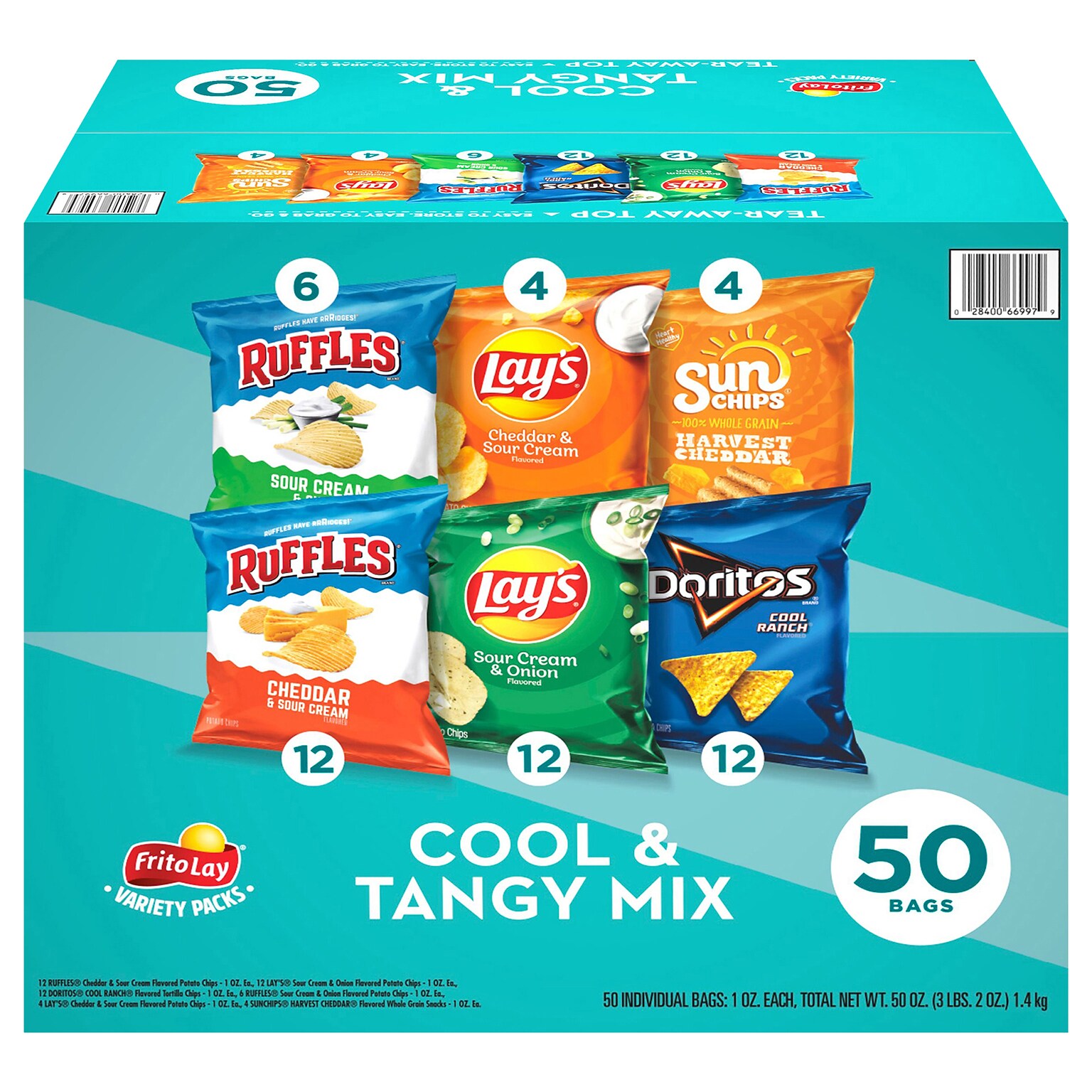 Frito Lay Cool and Tangy Mix Variety Pack, 50 oz., 50/Pack (220-02669)
